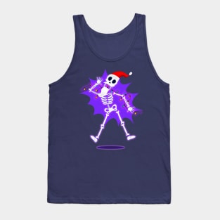 Santa Skeleton Vector Art Tank Top